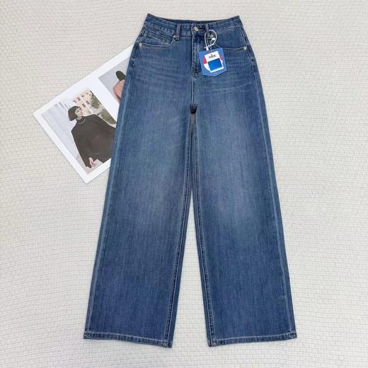 F0327117弹力窄版直筒牛仔裤女2026新款春季宽松阔腿裤 商品图4