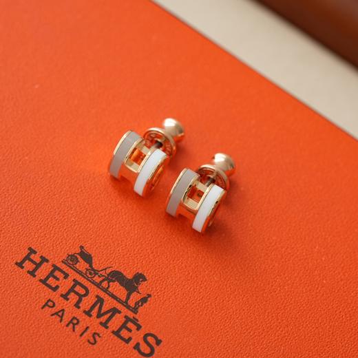 HD1 爱马仕 Hermes Mini Pop H Rocabar 拼色迷你珐琅耳钉 商品图2