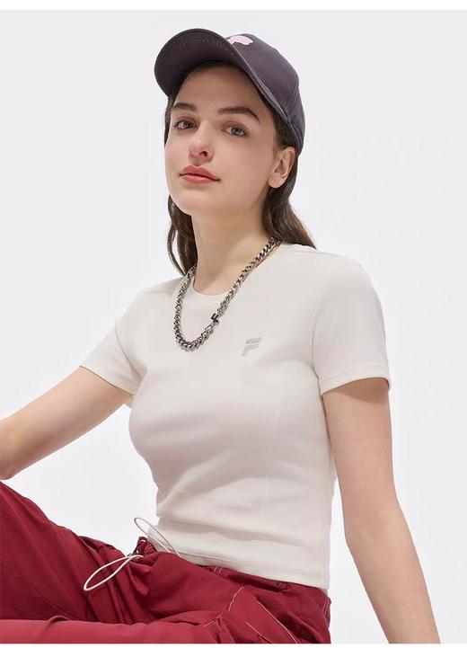 点此购买 斐乐夏季女士时尚休闲紧身短袖T恤 kad 343659 商品图5