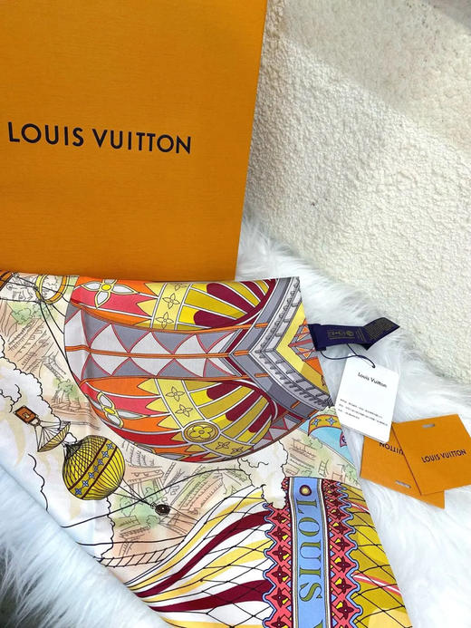 lv from the cloud 热气球的红色 桑蚕丝 丝巾 商品图1