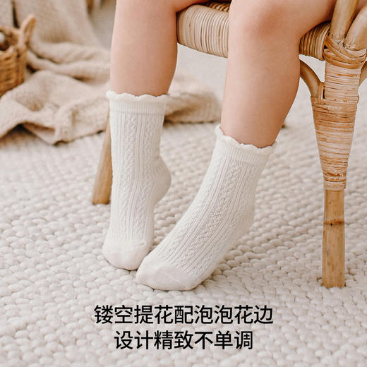 【母婴服配】嫚熙婴儿袜子网眼女童小月龄新生儿宝宝凉感夏季中筒袜 商品图5