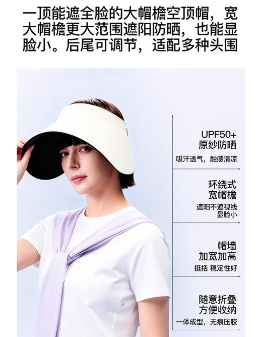 大帽檐空顶防晒帽 商品图5