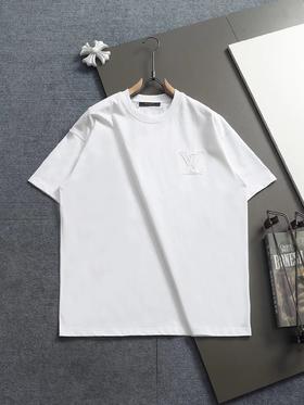 F032757春夏新款工艺烧花磨破LOGO休闲百搭日常通勤短袖