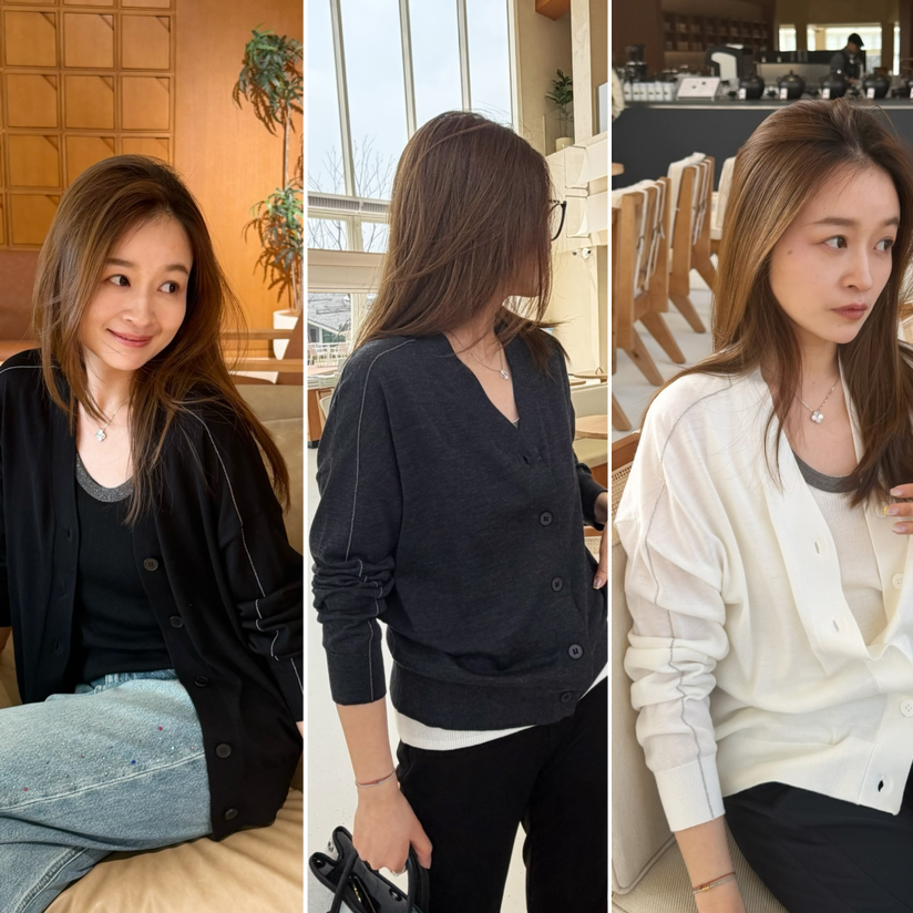 2603414    bc春款 真丝羊毛 长袖开衫