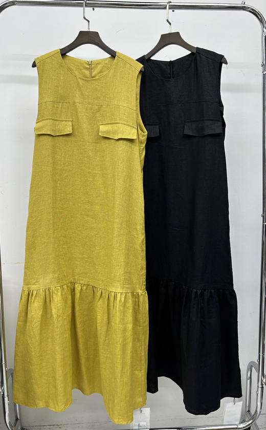 原单100%亚麻长连衣裙 商品图0