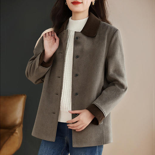 大码仿羊绒外套女新款冬装中长款时尚洋气减龄翻领上衣秋冬高级感 商品图1