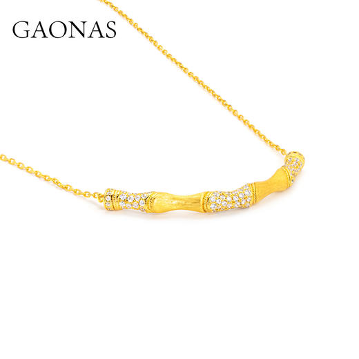 GAONAS   亭亭轩竹照 金色中式贵气项链11935XGO 商品图1
