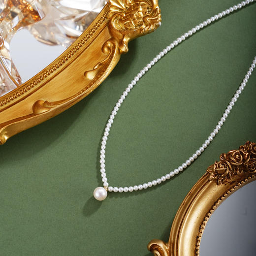 子佩集【珍爱永恒】银S925珍珠惜王妃项链【ZZXL047】吊球镀金2602 商品图1