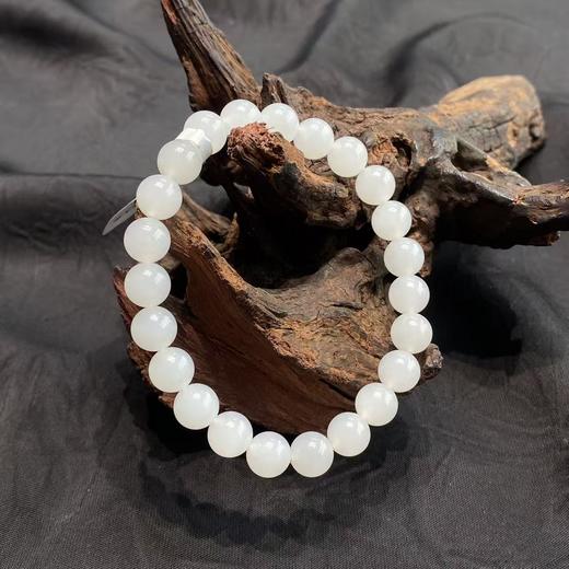 【快抱】【于田产和田玉95料羊脂白8mm圆珠手串 】出证书，发货1~5天，48小时鉴赏期 商品图2
