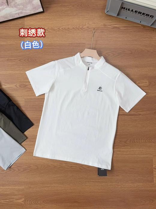 F032732夏季新款男子立领半拉链刺绣速干透气跑步运动休闲短袖T恤 商品图5