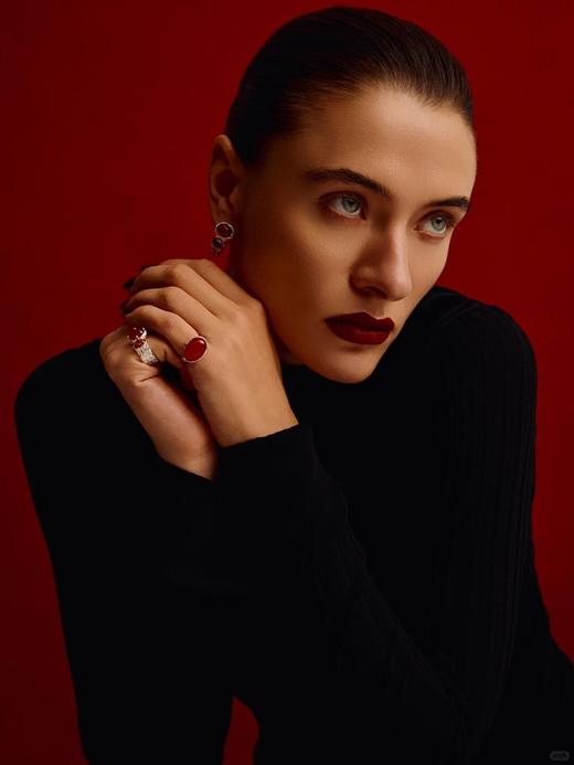 Wen*s  KISS系列 复古红玛瑙/虎眼石戒指 商品图4