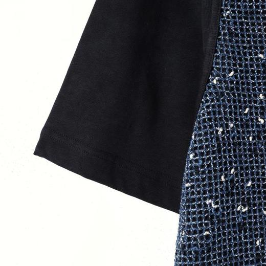 SDSA男装2026新款高贵轻奢潮牌网格马甲拼接假两件圆领短袖T恤潮 商品图3