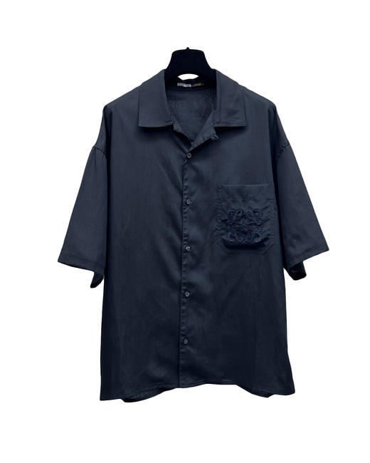 男款logo刺绣短袖衬衫he014 商品图0