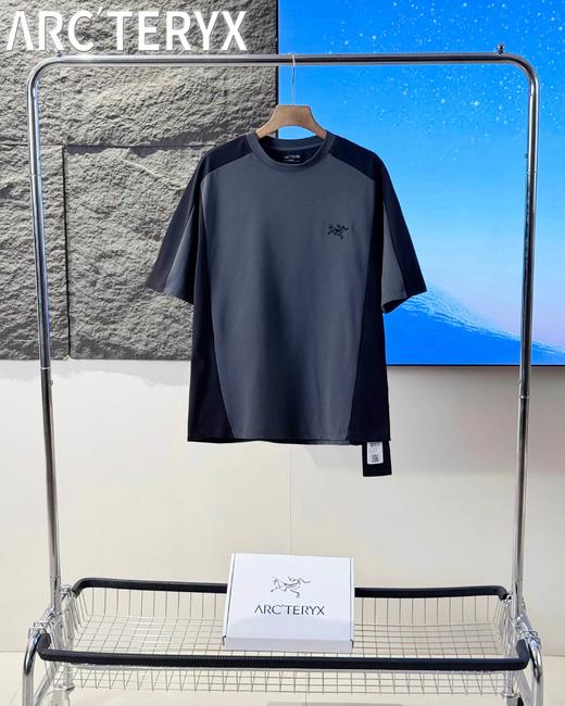 F032743拼接短袖圆领休闲运动服情侣款速干透气运动休闲训练短袖T恤 商品图3