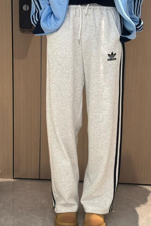 男女同款AD三叶草同款直筒束口针织长裤 商品图2