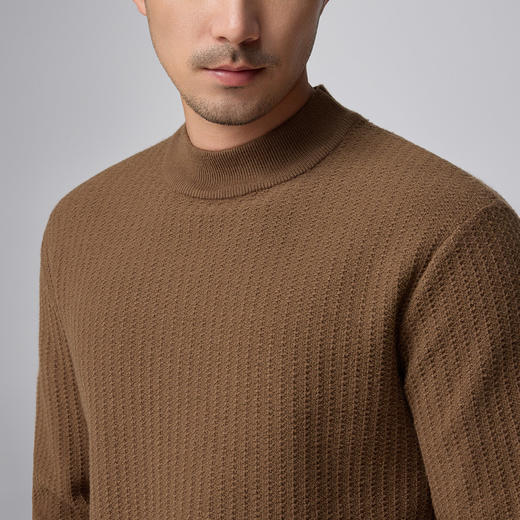 墨麦客男装新款自发热保暖加厚半高领毛衣男士中领针织衫 商品图3