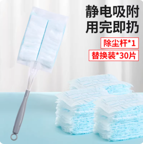 开业物料-短柄除尘杆1个+替换装30片