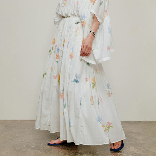 【林栖设计小店】手工绣花|婴儿棉压褶百搭宽松显瘦2026夏新款印花半身裙1962142 商品图3