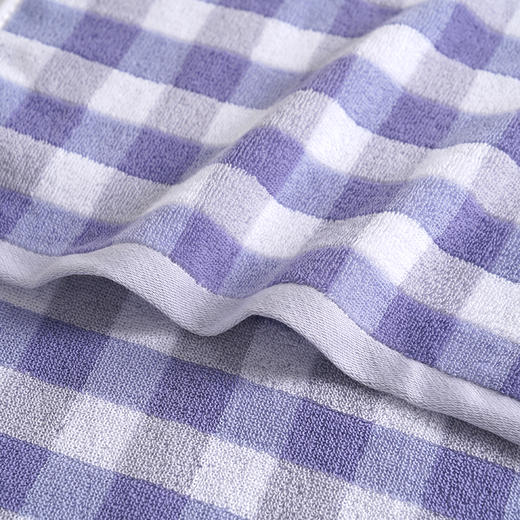 無印良品 A类纯棉柔软亲肤毛巾一毛一浴装蓝格 MJ-zu0659 商品图2