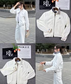 拉夫新款新撞色领刺绣棒球夹克