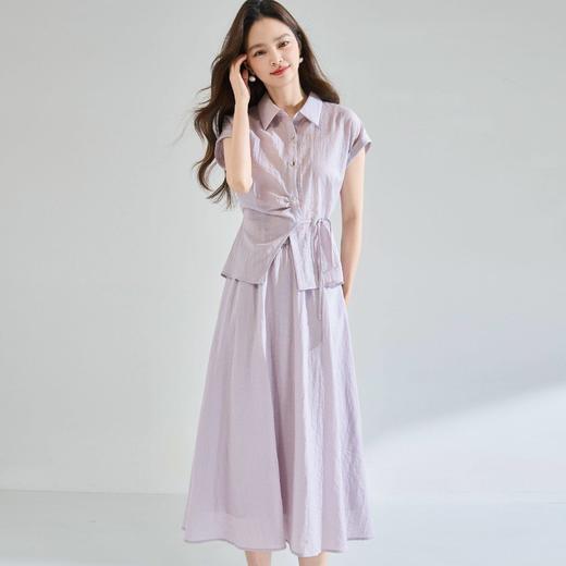 「高货sh」全新升级【铂金会员404/天猫539/差价135】(99506)洛诗琳2026新款醋酸天丝系带上衣高奢半身裙通勤两件套 商品图4