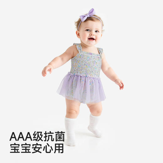 【商场同款】英氏婴儿连体衣女宝宝家居服连身衣夏季凉感短袖哈衣 商品图2