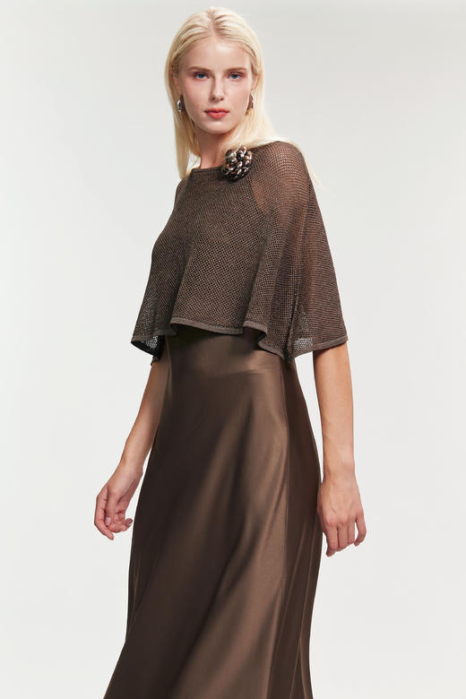 SAFICOO 时尚百搭 斗篷式镂空针织短款披肩 商品图1