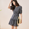 芳外2025夏季新款优雅减龄碎花连衣裙泡泡袖宽松短款a字裙子0299 商品缩略图2