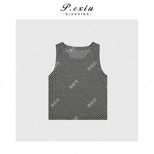 03-5潘依绣丁丁宠粉【夏游会】法式撞色波点高级感无袖背心 M8698 商品图1