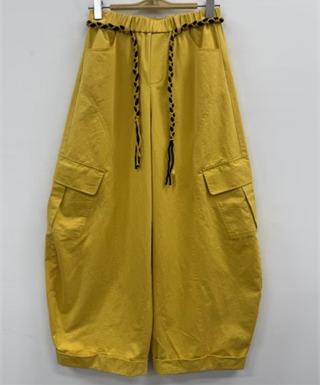 NC松紧腰配腰带弯刀休闲裤60110（黄）夏季962010260321 商品图0