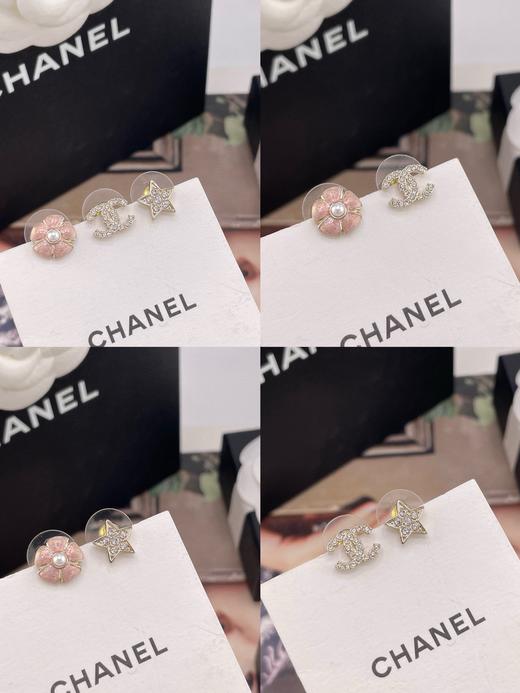 HD14 香奈儿 山茶花三件套耳钉粉/黑 商品图7