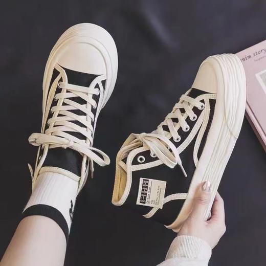 【HF】无忧购“清仓福利”（55/2件）中帮韩版帆布鞋女系带厚底平跟百搭休闲板鞋66-622/67-002（截单后3-5天发货) 商品图2