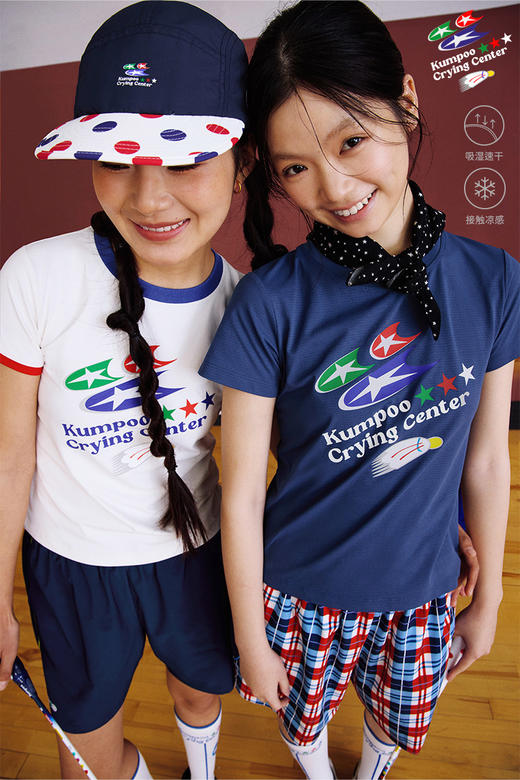 CryingCenterx薰风凉感速干复古运动羽毛球休闲后背logo短袖男女 商品图5