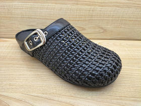 豪行2025夏勃肯女凉鞋25222271新款真皮百搭编织懒人鞋外穿女凉拖