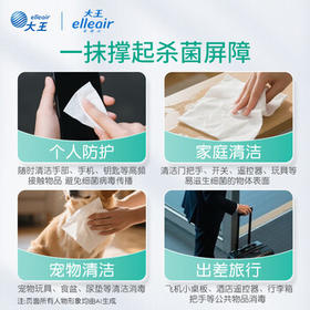 elleair大王湿巾温和杀菌20片杀菌率99.9%无刺激加大加厚湿纸巾便携装 /家庭清洁/纸品 /清洁纸品 /湿巾