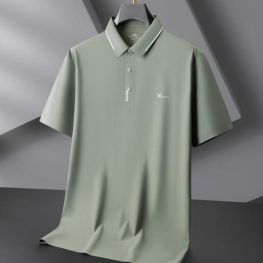 【DDP】大依优型大码男装夏季冰丝短袖POLO衫高弹力商务休闲透气上衣T恤 商品图1