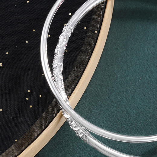 子佩集【浮世清欢】银S9999手镯【WZ003900】两个圈双圈2602 商品图2