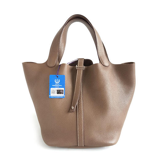 【95新】HERMES爱马仕Picotin大象灰银扣Picotin菜篮子22手提包女士260326NJS06 商品图0