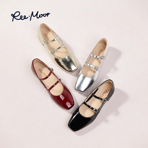 Reemoor睿慕2025年春季法式复古水钻扣带玛丽珍R2V518 商品图0
