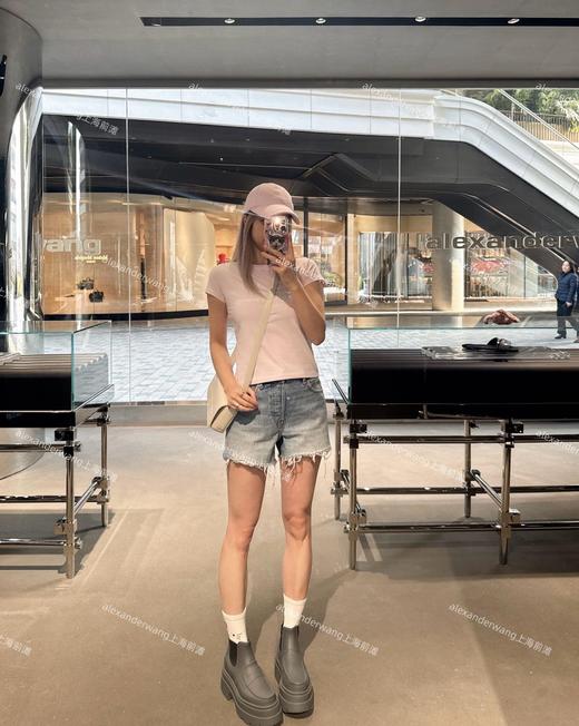 Aw* 26SS春夏新款 字母印花满水晶烫钻修身短袖圆领T恤（MM） 商品图4