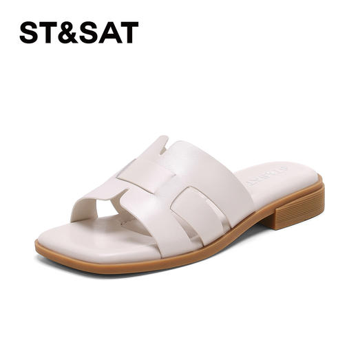 星期六26夏新款法式方头一字型凉拖SSE2110CP3 商品图2