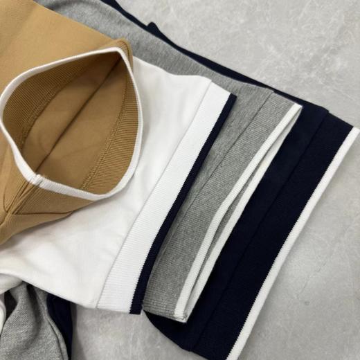 F032777休闲纯色领子小马刺绣半拉链新款镶边翻领男士POLO衫 商品图7