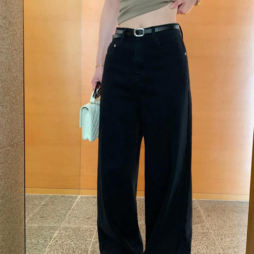 100%棉直筒牛仔裤｜气质窄版高腰设计，一穿就自带时髦感 商品图5