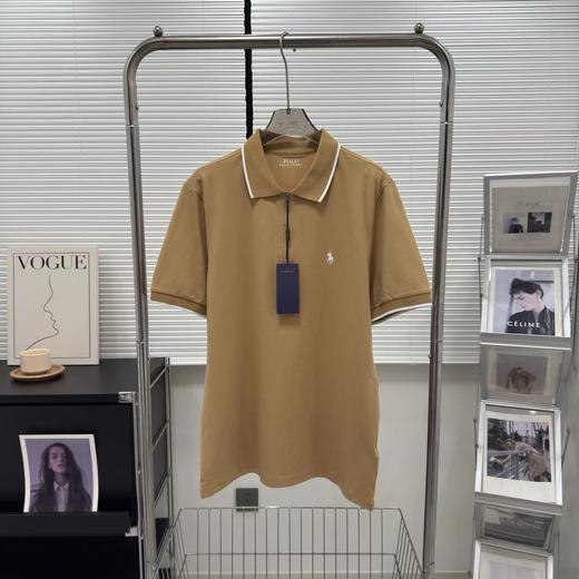 F032777休闲纯色领子小马刺绣半拉链新款镶边翻领男士POLO衫 商品图9