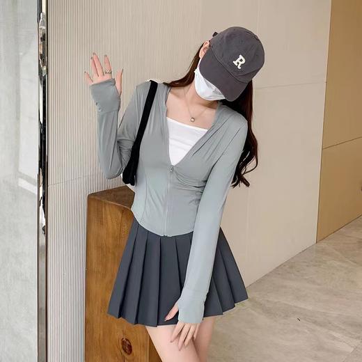 【29.9任选❗️冰丝开衫立领防晒衣】冰感透气，腰线内收，修身显瘦，穿出小蛮腰！女夏季修身薄款外套外穿防紫外线防瑜伽防晒服 商品图8