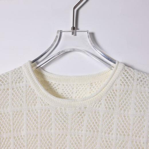 SDSA男装2026新款高贵轻奢潮牌镂空格子圆领短袖T恤高街百搭上衣 商品图2