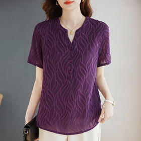 短袖雪纺体恤衫女2026春夏新款胖mm遮肉显瘦宽松洋气减龄大码上衣