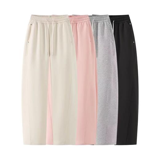 F0327116简约松弛感阔腿运动裤女抽绳垂感休闲裤直筒卫裤 商品图0