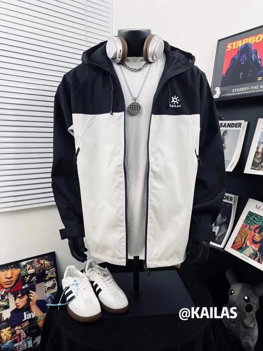 F032735春季新款户外运动内外双拉链训练重工连帽长袖冲锋衣 商品图0