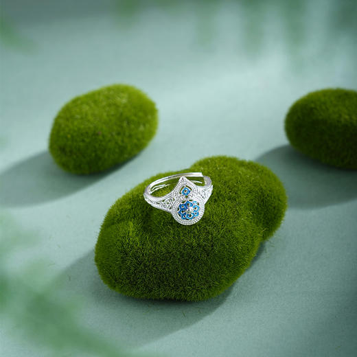 子佩集【福禄宝相】银S990戒指【QFJZ009】原创作品花丝珐琅彩宝相葫芦2602 商品图1